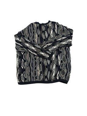 Coogi 3D Vintage 90s Multicolor Cable Knit Pullover Men Swea